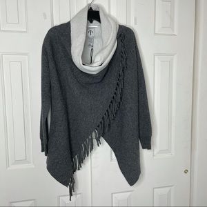 Elegant Gray Fringe Women's Cardigan